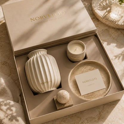Norvelliq®Seraphina Fluted Ceramic Vase