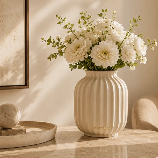 Norvelliq®Seraphina Fluted Ceramic Vase