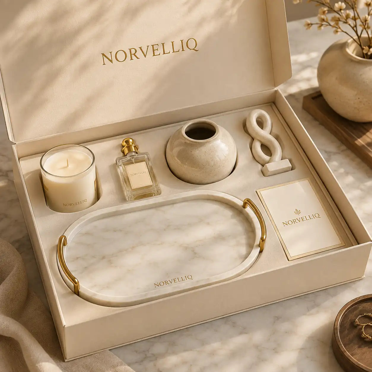 Norvelliq®Marbella Marble Decorative Tray