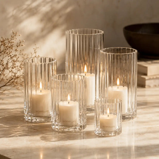Norvelliq®Lucent Glass Candle Holder Set