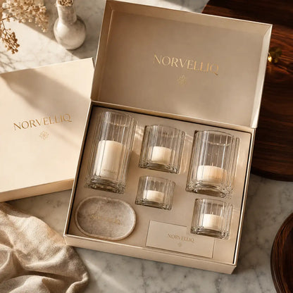 Norvelliq®Lucent Glass Candle Holder Set
