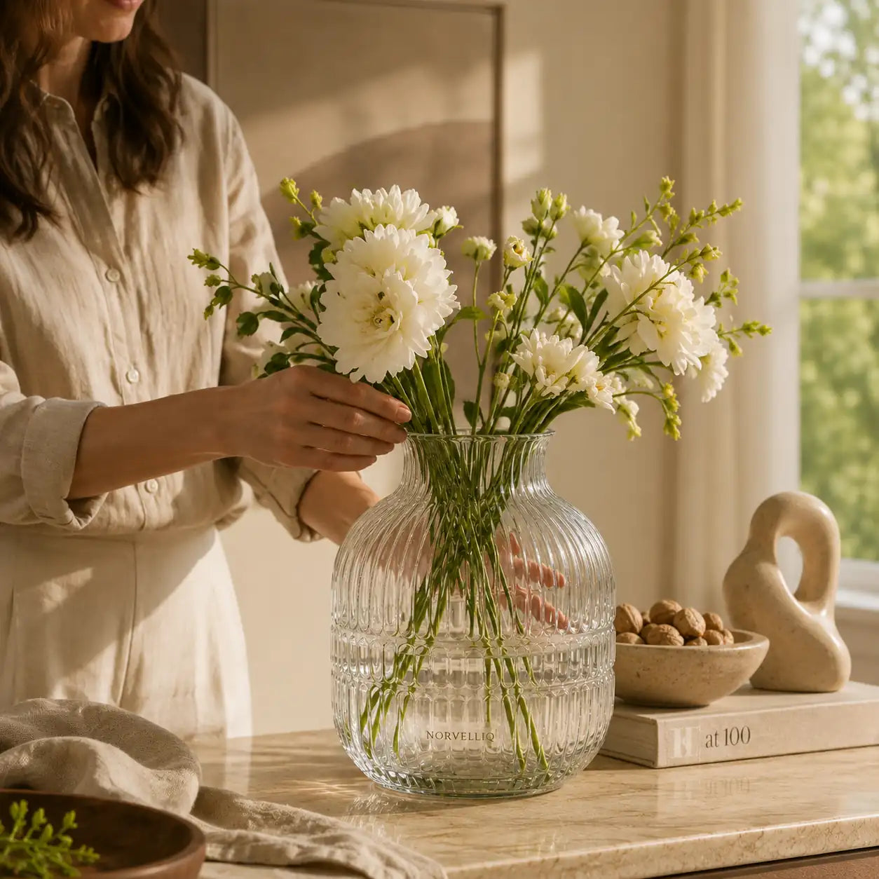 Norvelliq®Celeste Ripple Glass Vase