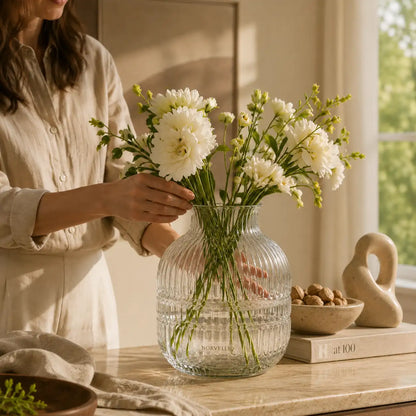 Norvelliq®Celeste Ripple Glass Vase